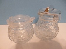 Zuckerstreuer Milch Gießer  -  Glas und Kunststoff -  WMF + BMF älter - Vintage