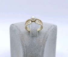 Ring 333er Gold mit Perle 8kt Goldring - Perlenring  Gr. 52