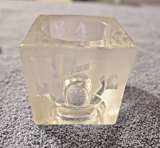 Kerzenständer Glas, Teelichte od. kleine Stumpen, Weihnachtsmotive, aus Nachlass