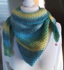 Tuch Dreieck Strick handmade Dreieckstuch  Schal superweich Baumwollmix NEU !
