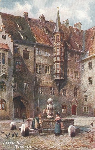 München alter hof - münchen, brunnen