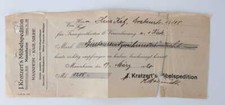 J. Kratzert Möbelspedition Mannheim Quittung 1920