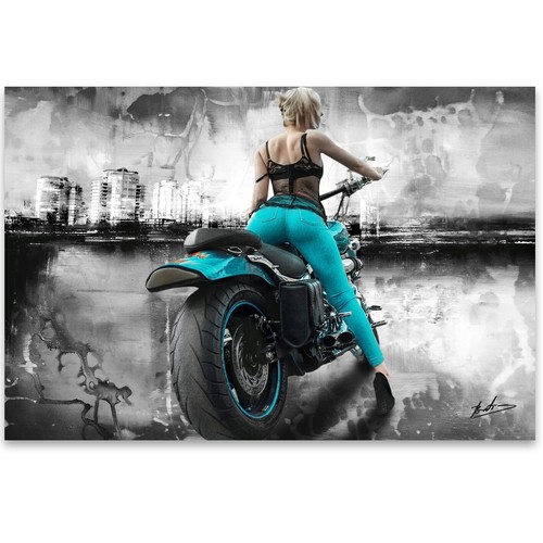 Leinwand bilder motorrad - motorrad, frau