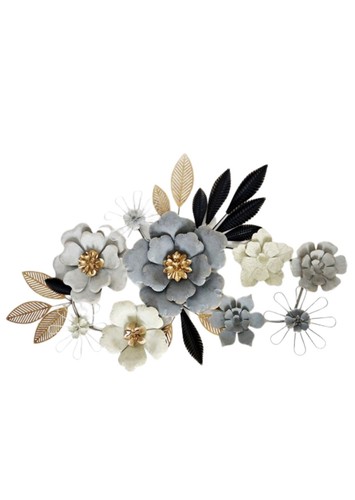 Wanddekoration blumen grau - blumen,