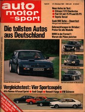 Zeitschrift Auto Motor und Sport AMS Oktober 1981 Nr.21 Porsche 924 Artz Tuning