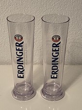4 Stück Erdinger Weissbräu Weissbier Glas, aus Kunststoff, Alkoholfrei 0,5 l