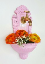 Stilarts Pflanzgefäß antik Pflanzschale Garten Brunnen Wandbrunnen 39cm pink