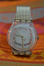 Swatch Irony Damenuhr selten Edelstahl Flexarmband  