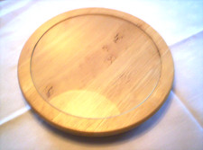Holzdrehteller mit Glaseinsatz  35 cm
