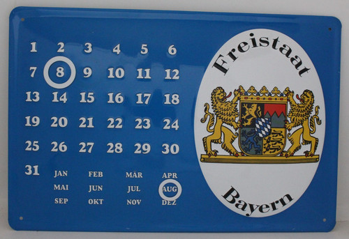 Blechschild dauerkalender - blechschild,