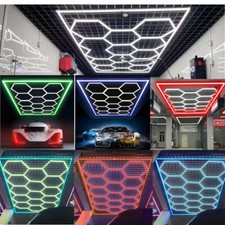 14 * Hexagon LED Lampe Röhren Werkstatt Garage Wand Decken Leuchte Beleuchtung /