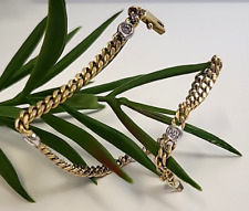 585 Gold Armkette mit Diamanten 14 K Armband Kette 18 cm Doppel Verschluss