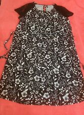 edles Damen Sommer Kleid, Gr. M, 42/44, schwarz weiss, Spitzenarm,Blumen, Gothic