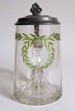 Jugendstil glas bierkrug - jugendstil,