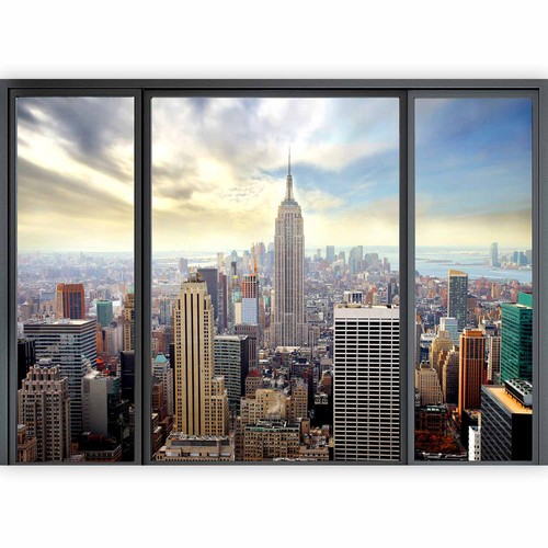 New york skyline - york, fensterblick