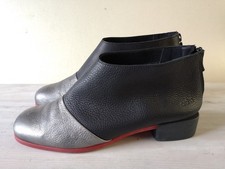 Damen Schuhe Boots Stiefelette ARCHE Gr 39 schwarz silber Leder