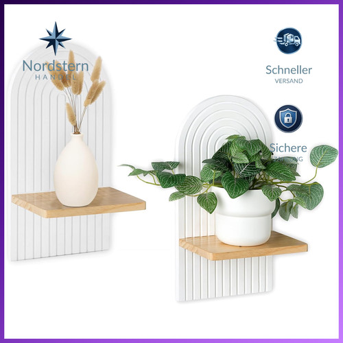 Wandregal holz boho - wandregal, weiß