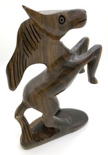 Pferd Nußbaum Statue Deko