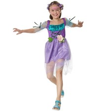 Kostüm Mädchen Zauberblumen Fee Elfe Märchen Kleid Lila Fasching Karneval