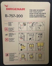Birgenair Boeing 757-200 Safety Card