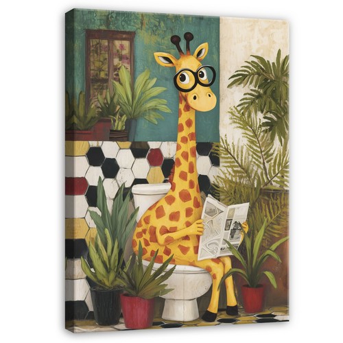 Leinwand giraffe toilette - leinwand,