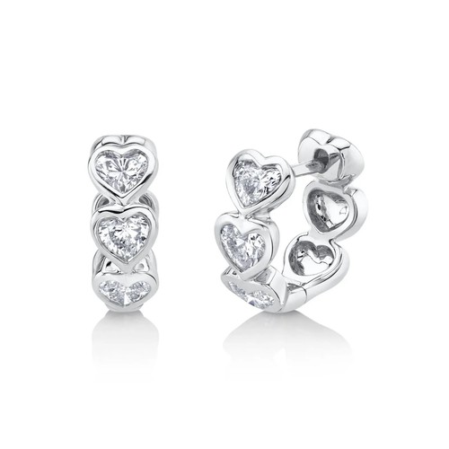 Herzförmige diamant huggie - herzförmige,