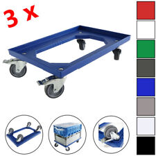 SET 3 Rollwagen für Eurobehälter 60 x 40 Transportroller Eurobox Transportwagen