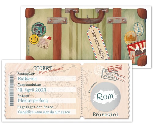 Reisegutschein karte - reisegutschein,