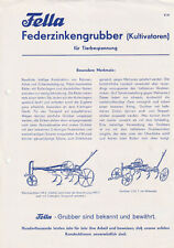 Fella  Prospekt Federzinkengrubber für Tierbespannung von 1953