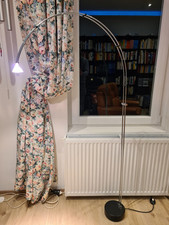 Bogenlampe Stehlampe Lampe Designer Lampe Chrom Metall 155cm