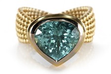Ring Designerring Paraiba Turmalin 3,98 ct 750 Gelbgold Gr 60 [BRORS 19661]