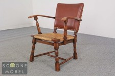 1940er Armlehnstuhl aus Leder