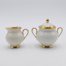 Rosenthal Fürstin Milch + Zuckerdose Beige Elfenbein Goldrand 1650