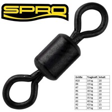 Spro Matt Black ROLLING SWIVEL | Wirbel schwarze Tönnchenwirbel Angelwirbel OVP