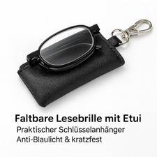 Lesebrille 2,0 Schlüsselanhänger Faltbar Lesehilfe Sehhilfe Etui Klappbar Uni