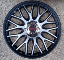 4 Alu-Design Radkappen 14 Zoll Orden black für Fiat 500 rot neues Logo