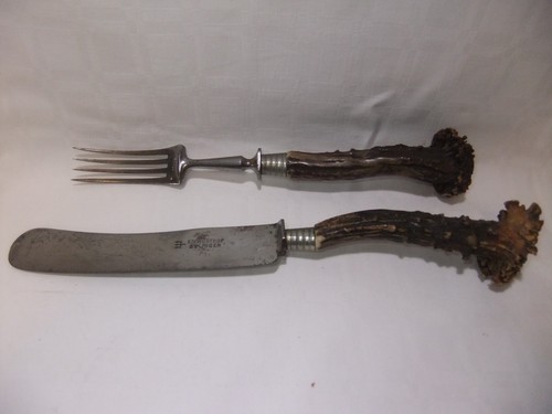 Jagdbesteck set messer gabel - set, &