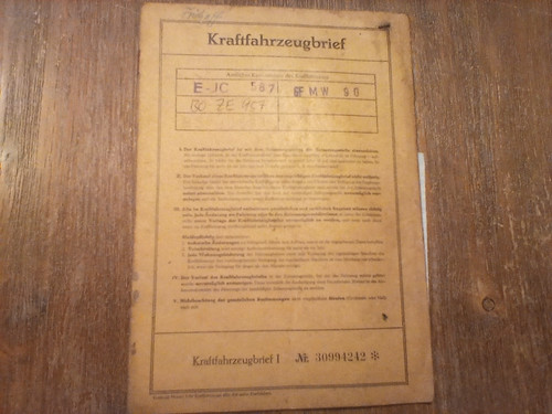 Kraftfahrzeugbrief nsu - kraftfahrzeugbrief,