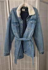 Damen jeans jacke - jeans, pelz