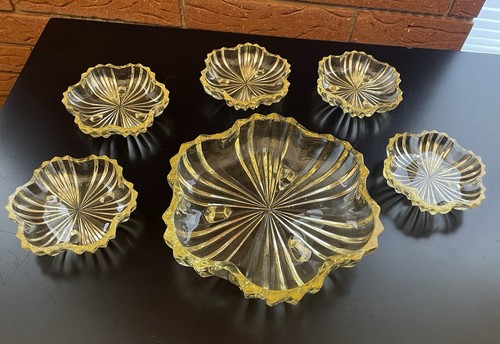 Art deco schalenset gelb - ,
