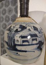 Tischlampenfuß * Keramik * Ingwertopf * Leuchte * China * Asien * blau-weiß