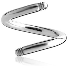 Spiralen piercing Lippenpiercing Ohrring Einzeilteil ohne Kugeln Wechselteil PIN
