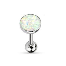 Zungen Piercing Stab Edelstahl Chirurgenstahl 316L 16mm Opal Verschiedene Farben