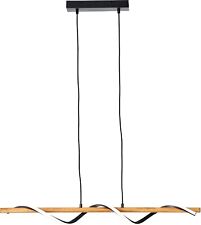 Home affaire LED Pendel Hänge Lampe Leuchte AMANLIS Metall Holz schwarz 96x115cm