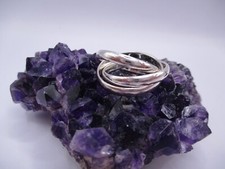 Klassischer Dreier Ring Spielring Rollring 925 Sterlingsilber Rg 64/24