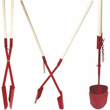 Handbagger 15-32 cm Erdlochausheber Gr.2 Lochspaten Erdlochschaufel m. Holzstiel