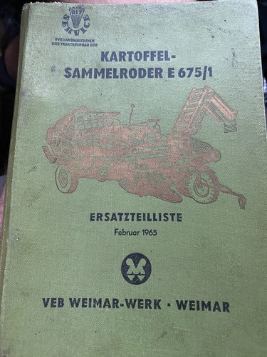 Ersatzteilbuch kartoffelroder - ersatzteilbuch,