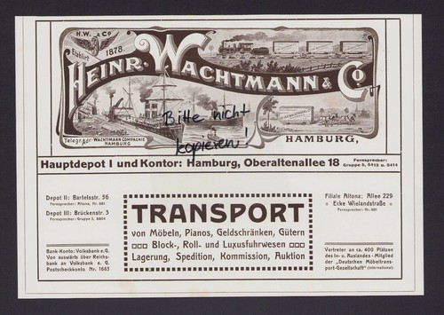 Hamburg werbung 1910 heinr - hamburg,,