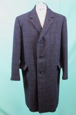 Edler vintage Herren Mantel 52/L reine Schurwolle grau-schwarz crombie coat TOP