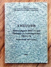 Dienstvorschrift - Minensuchgerät MSG-75 und Ortungsgerät Ferromagnetika OGF-L/W